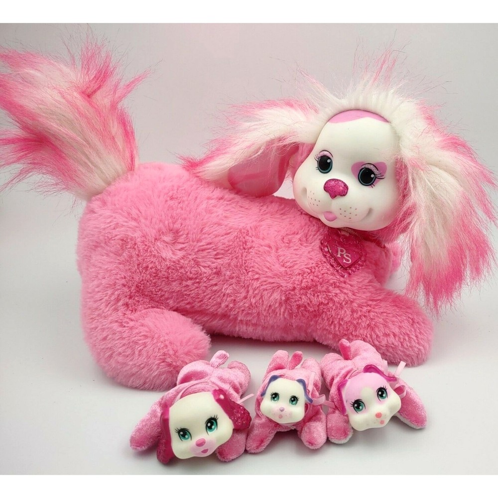2018 Just Play Puppy Surprise Plush Pink Polly w/ 3 Babies Stuffed Animal Toy
